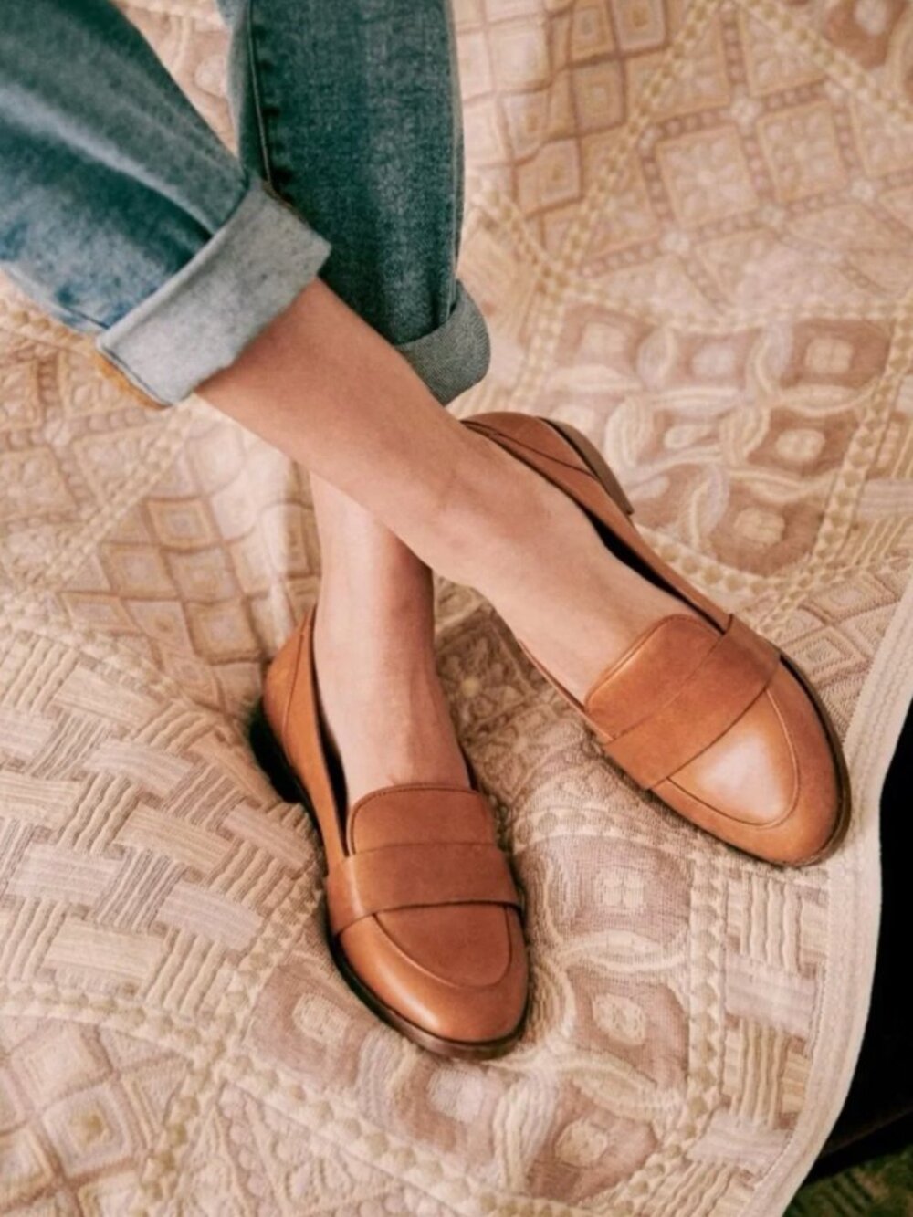Sezane Cognac Brown Leather Loafers - Picture 4 of 4